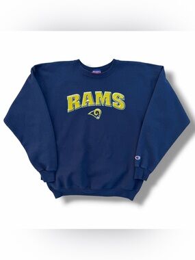Vintage Y2K Champion St. Louis Rams Crewneck Sweatshirt Navy Blue Size Large